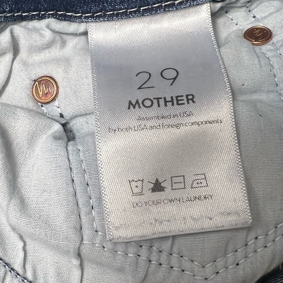 Mother Denim 29 high waisted looker ankle fray skinny Jeans stretch blue - Picture 11 of 15